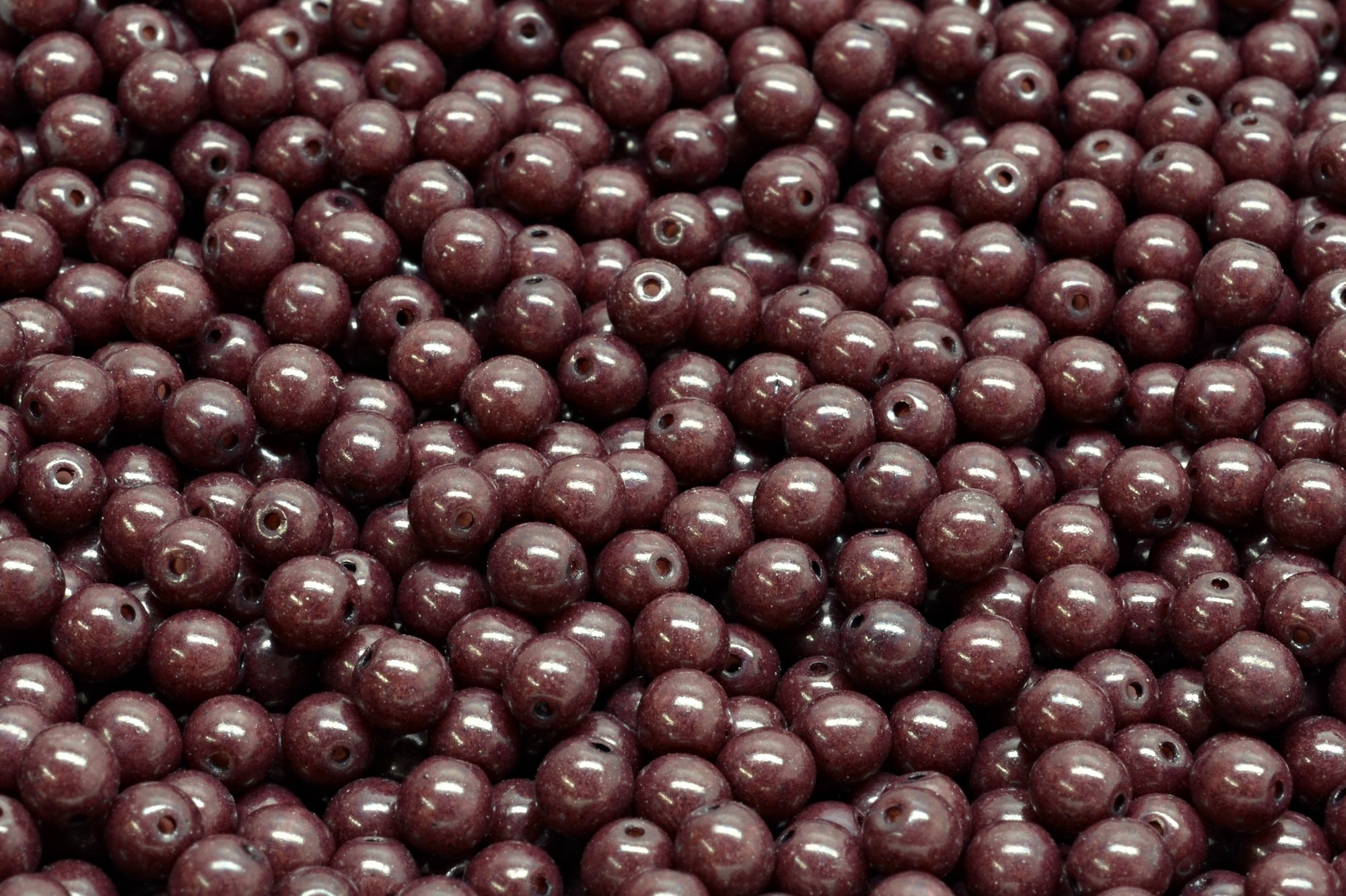 4mm Czech Round Druk Bead, Terra Intensive Dark Brown, 50 pieces