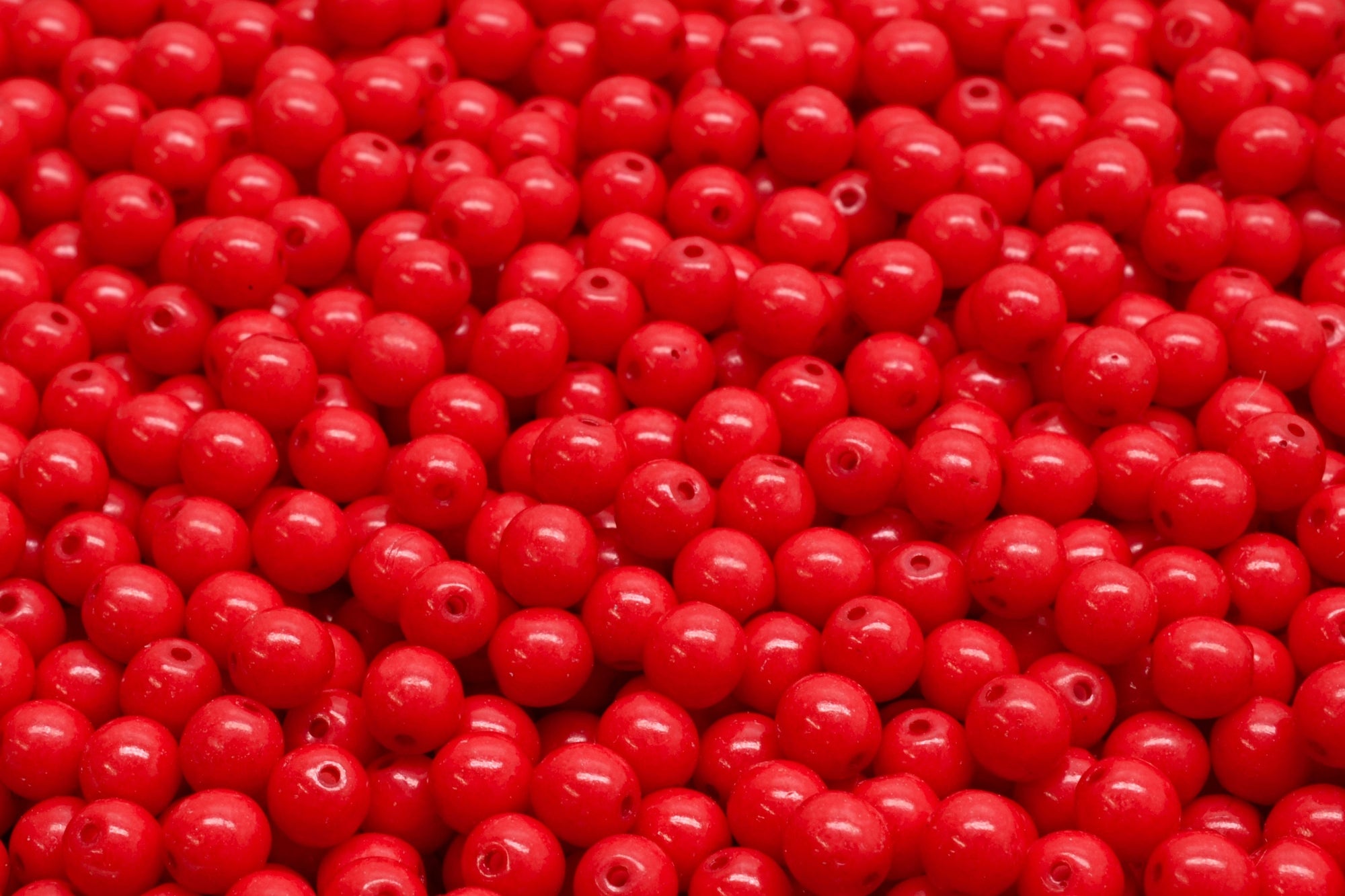 4mm Czech Round Druk Bead, Terra Intensive Red, 50 pieces