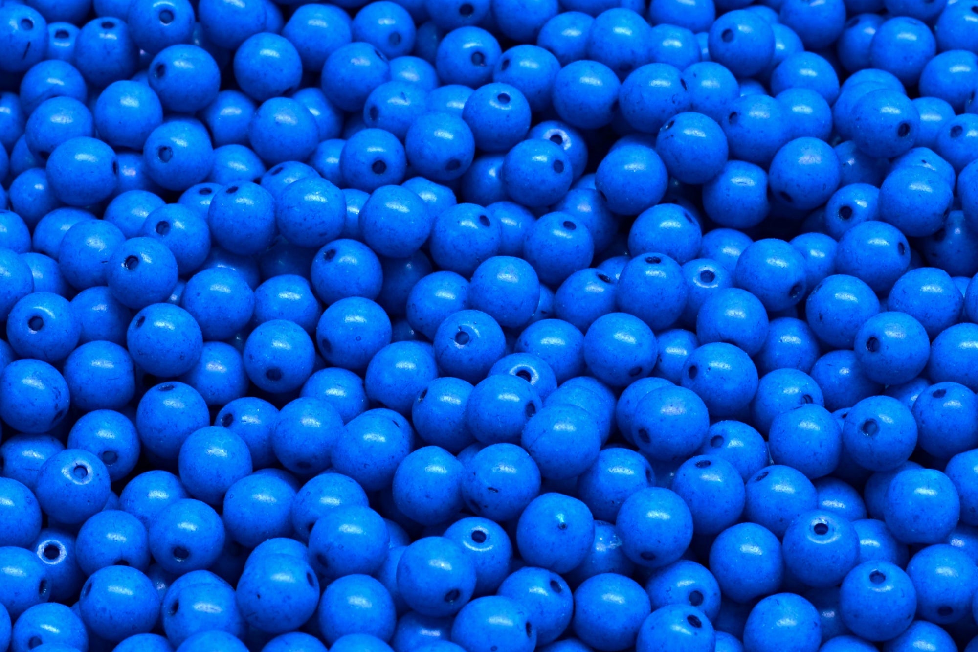 4mm Czech Round Druk Bead, Terra Intensive Blue, 50 pieces