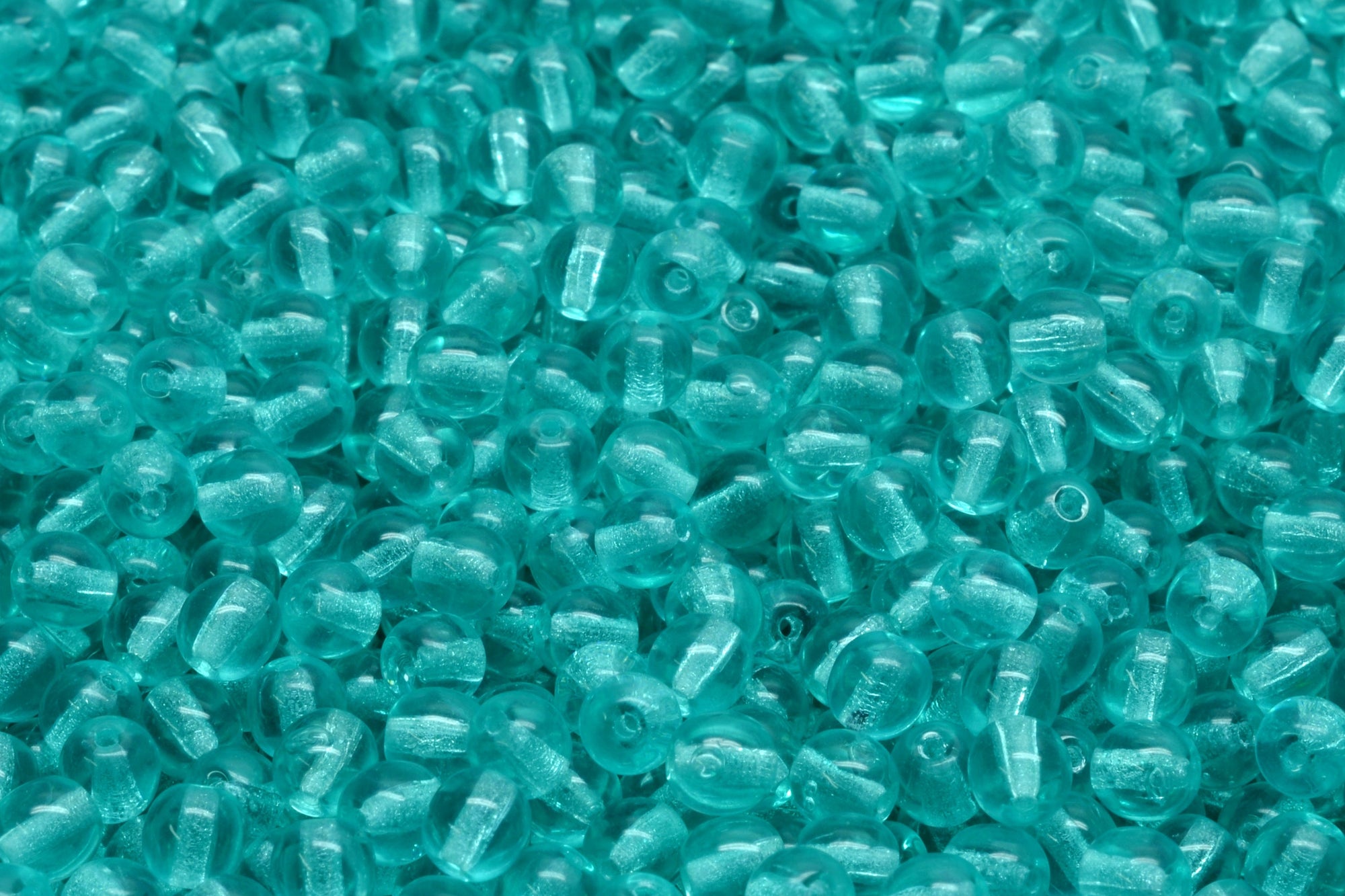 4mm Czech Round Druk Bead, Light Teal, 50 pieces