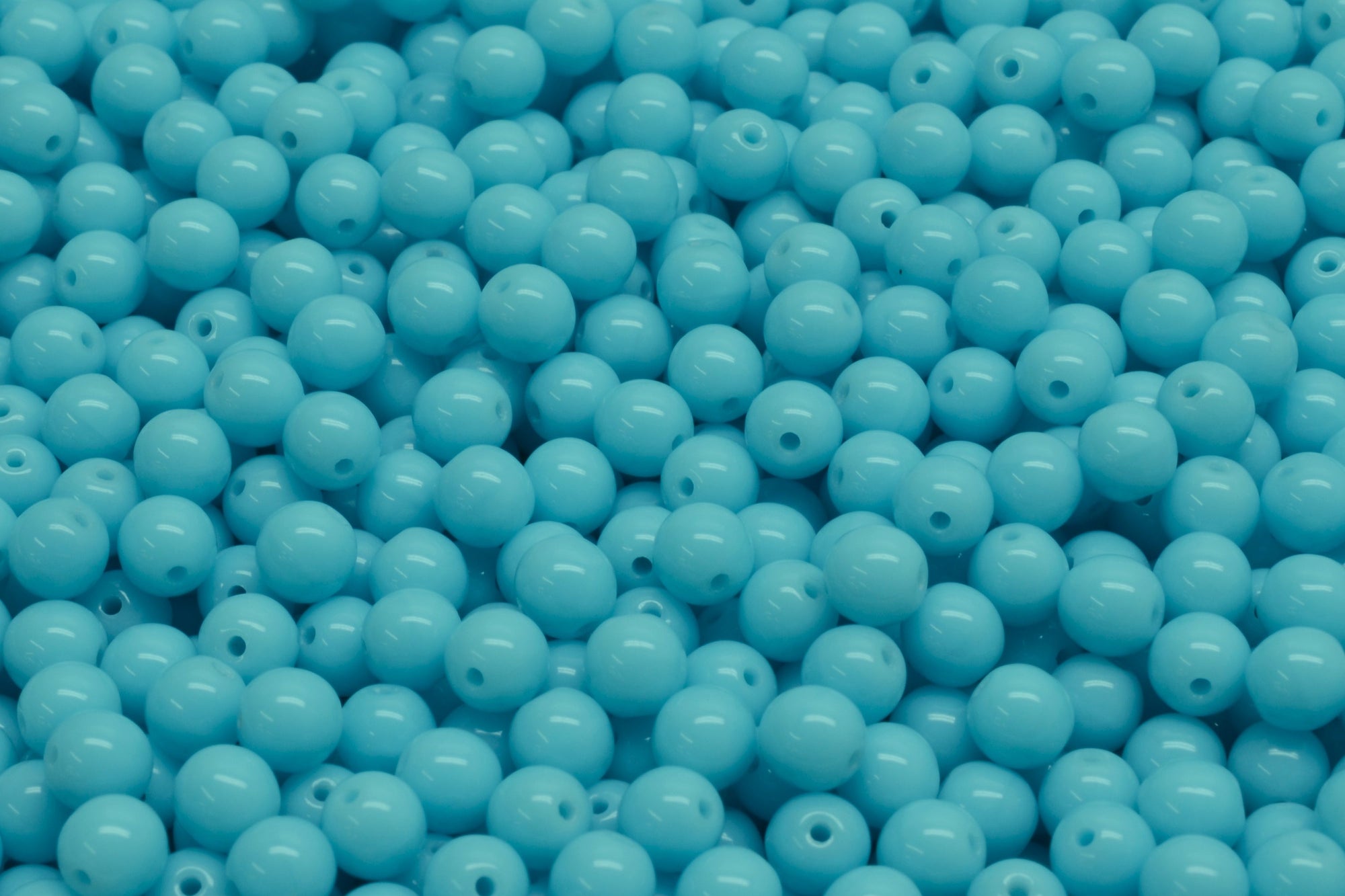 4mm Czech Round Druk Bead, Turquoise Blue, 50 pieces