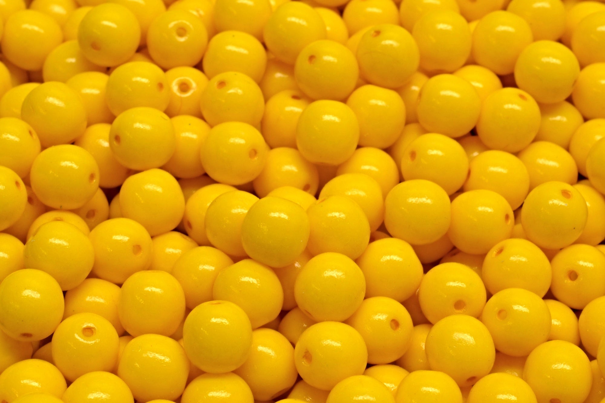 6mm Czech Round Druk Bead, Terra Intensive Yellow, 50 pieces