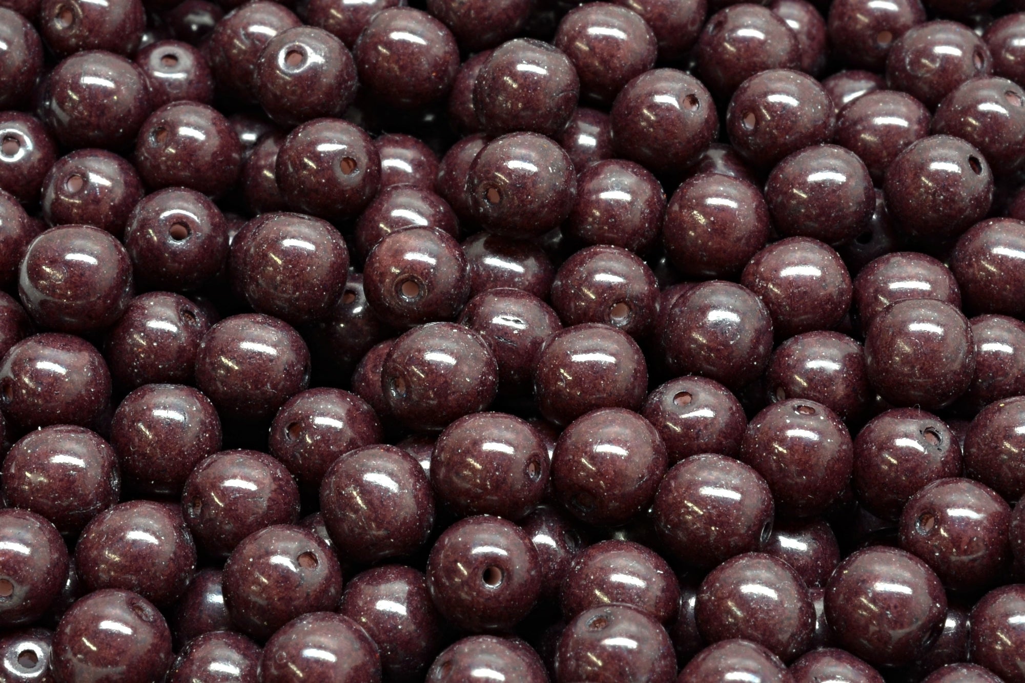 6mm Czech Round Druk Bead, Terra Intensive Dark Brown, 50 pieces