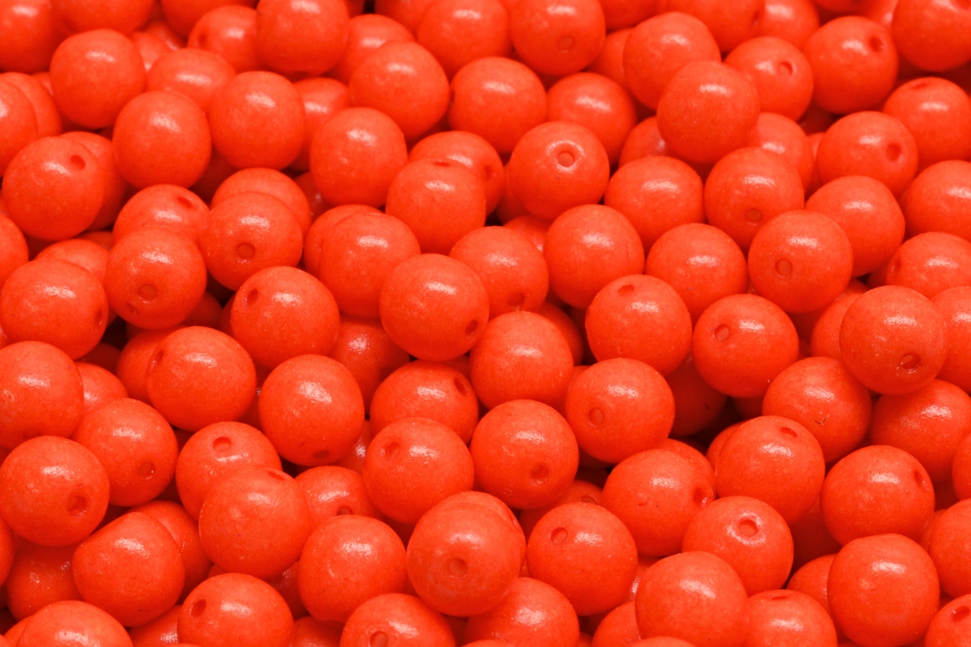 6mm Czech Round Druk Bead, Terra Intensive Orange, 50 pieces