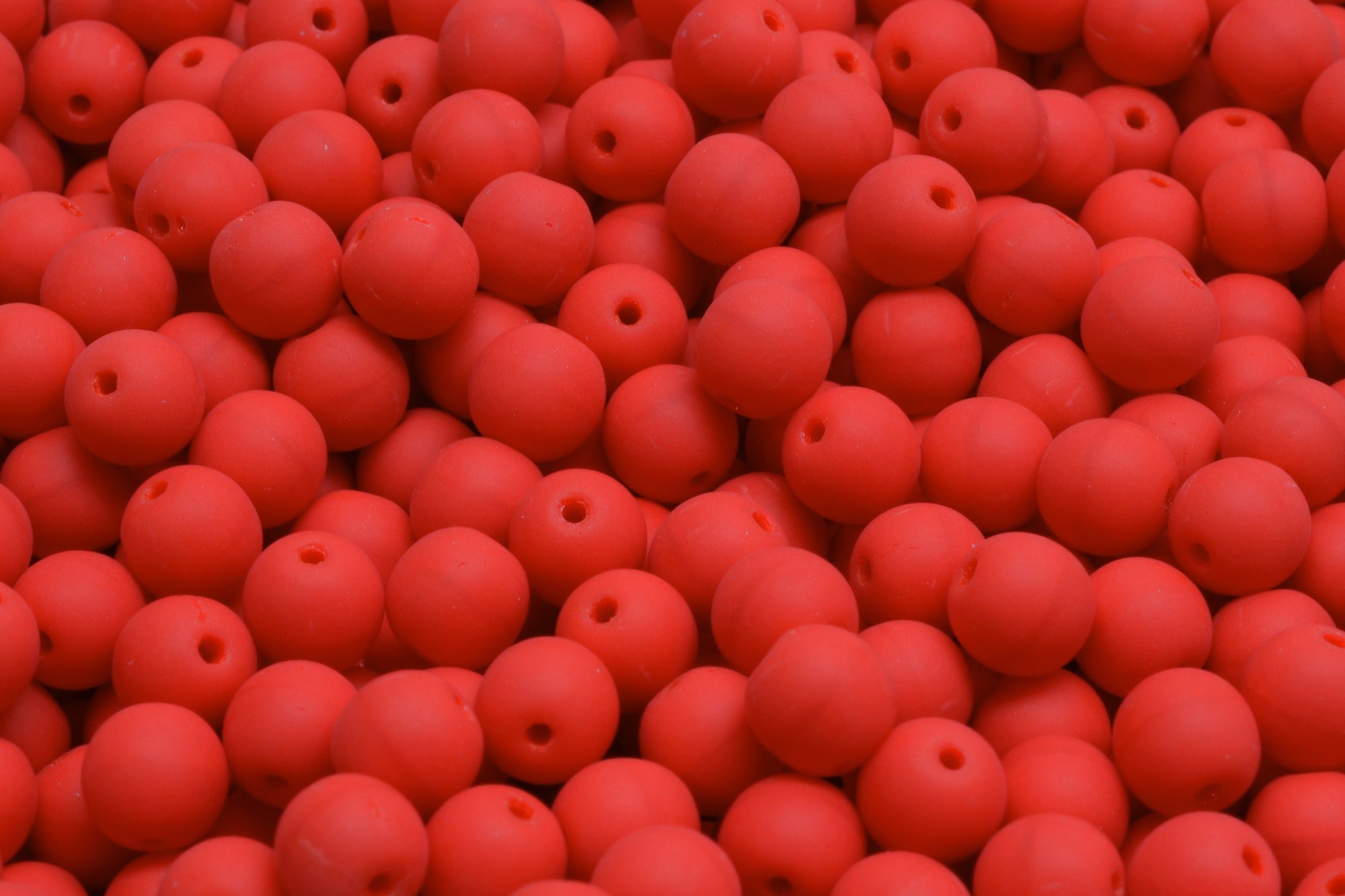 6mm Czech Round Druk Bead, Matte Red, 50 pieces