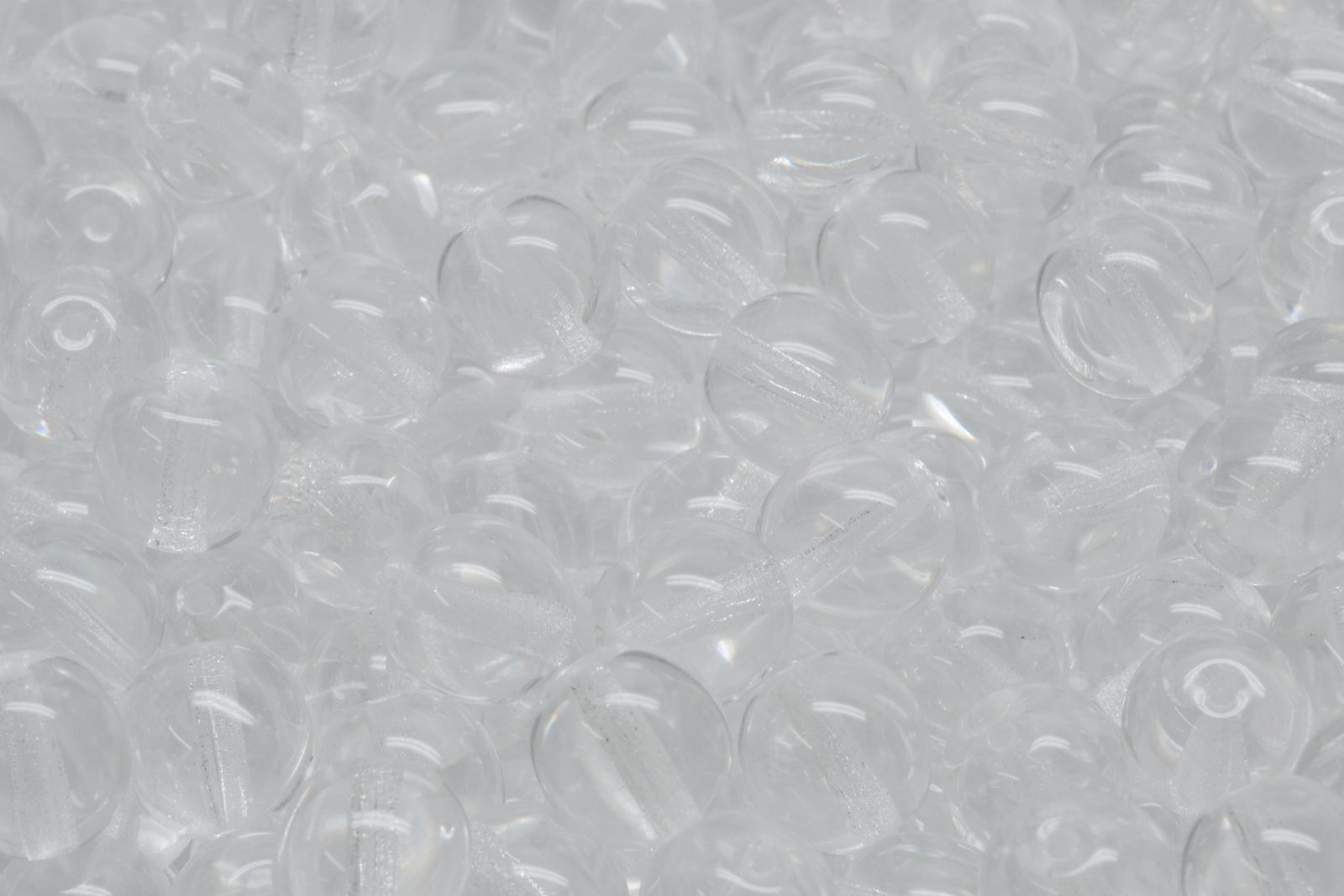 8mm Czech Round Druk Bead, Crystal, 25 pieces