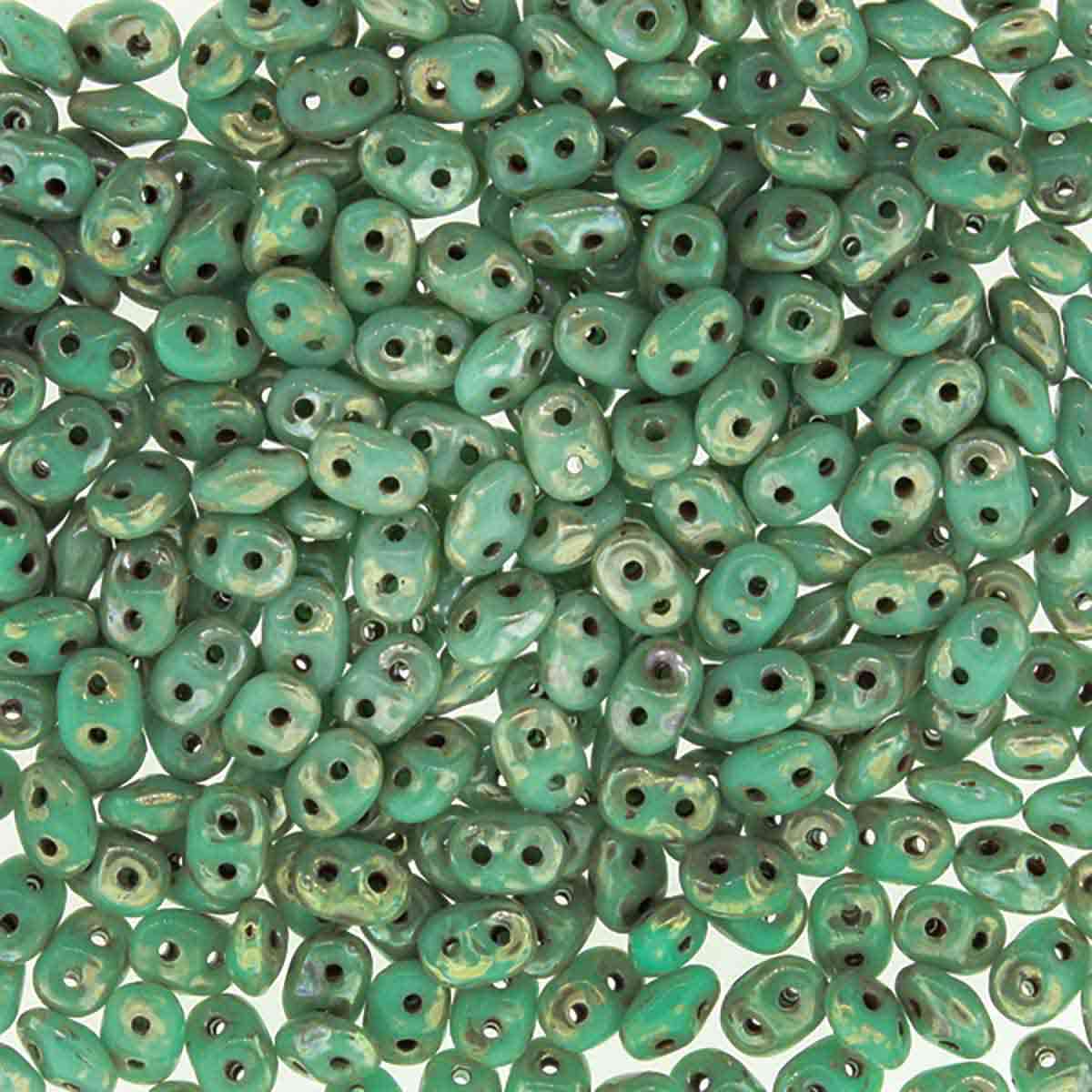 MiniDuo Beads, Turquoise Green Picasso, MSD6313-43400, 8 grams