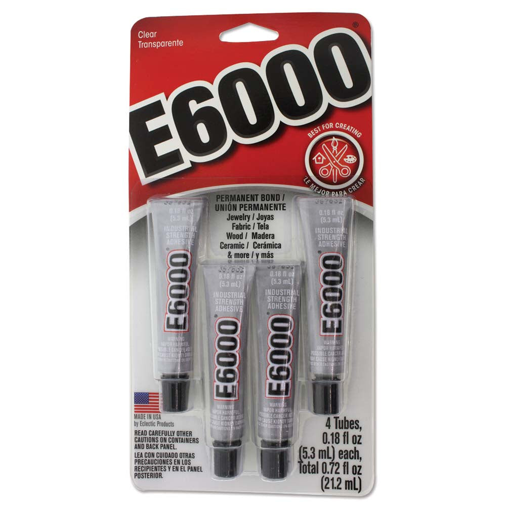 E6000 .18 oz Tube 4/pk Blister Pack
