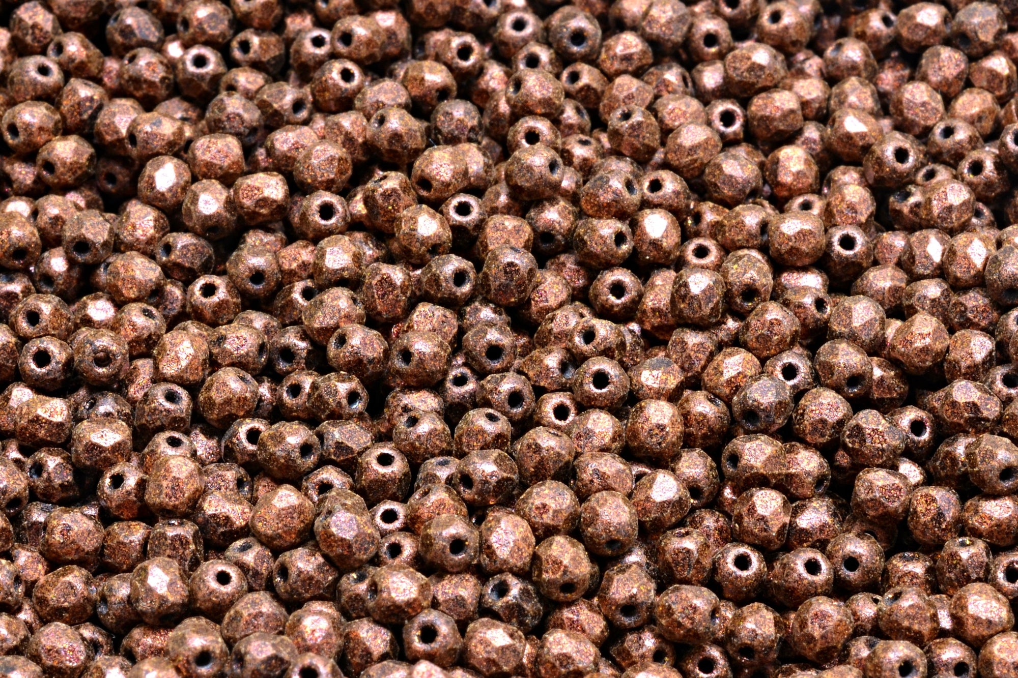 3mm Czech Fire Polish Beads, Metallic Matte Bronze, 50 pieces