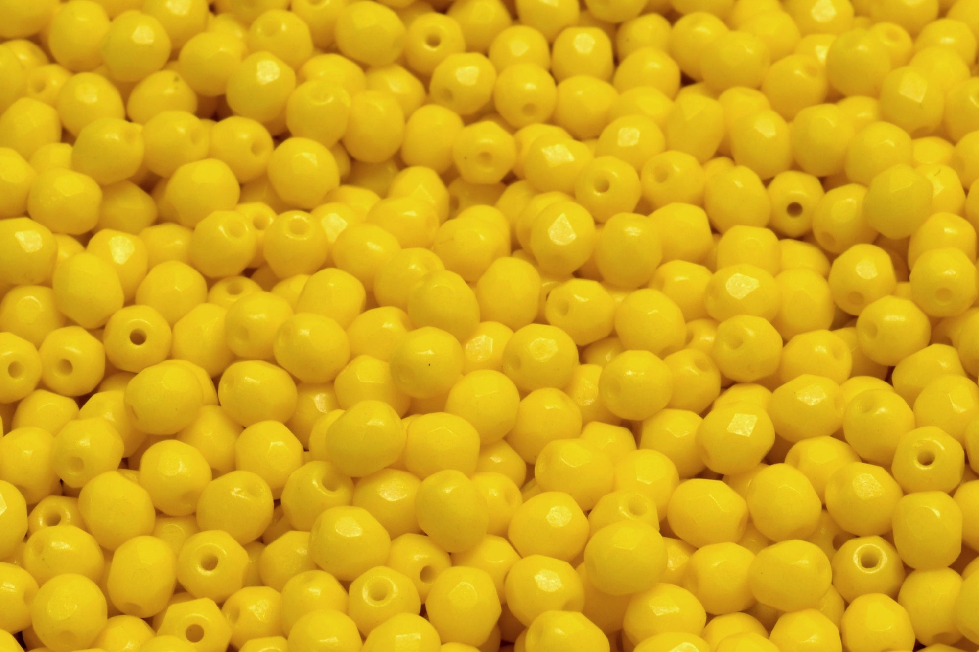 4mm Czech Fire Polish Beads, Terra Intensive Yellow, 50 pieces