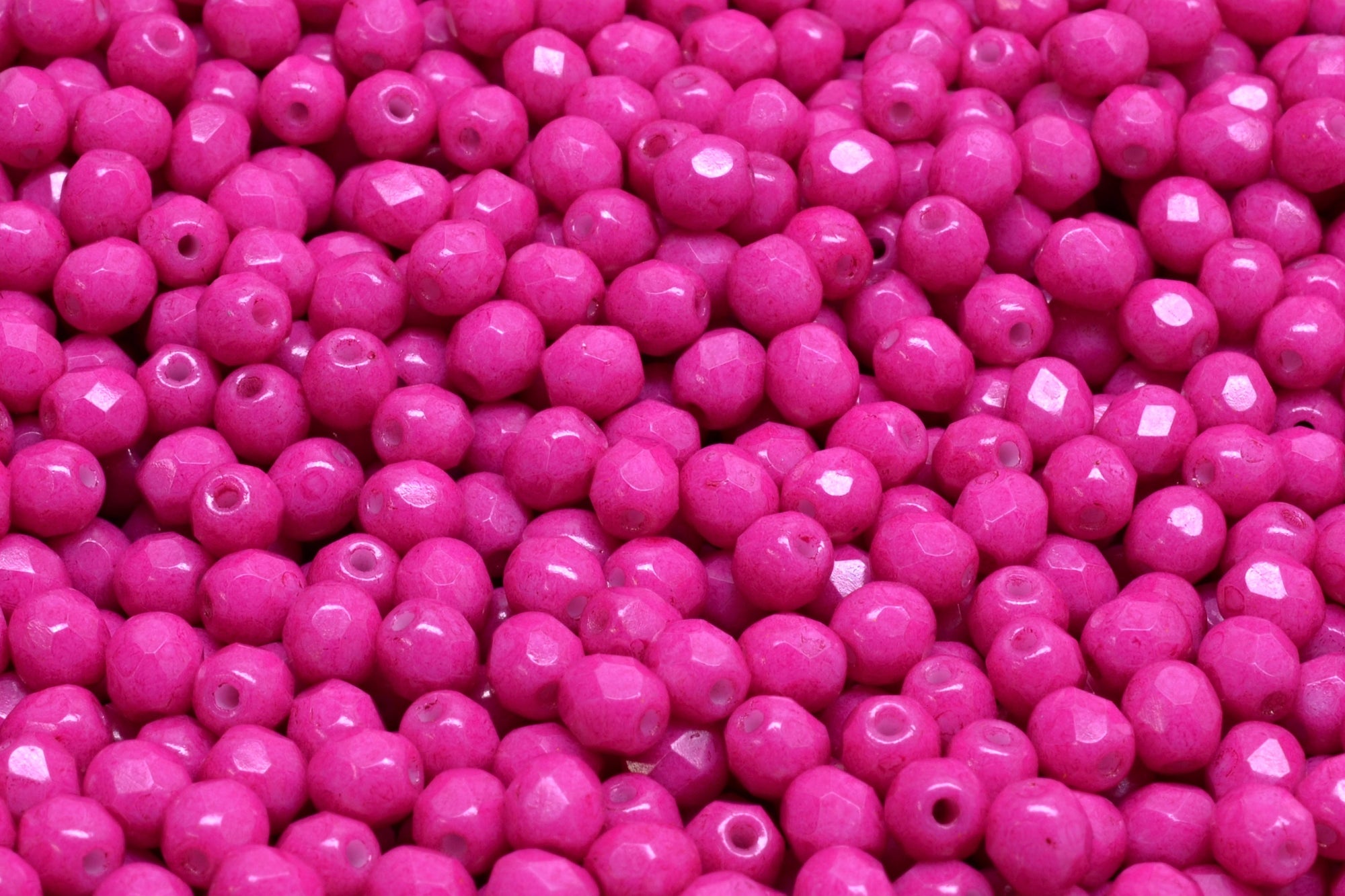 4mm Czech Fire Polish Beads, Terra Intensive Pink, 50 pieces