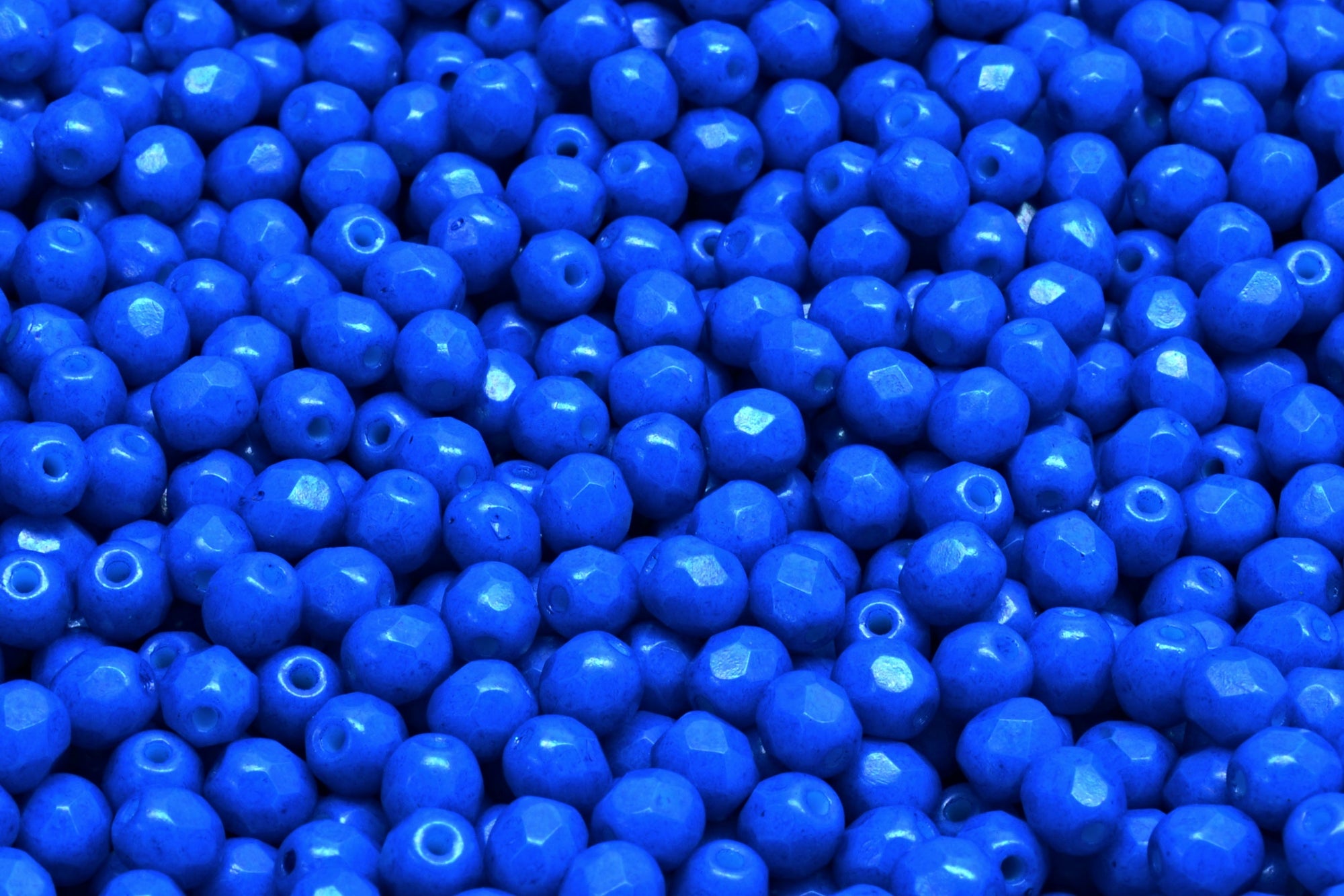 4mm Czech Fire Polish Beads, Terra Intensive Blue, 50 pieces
