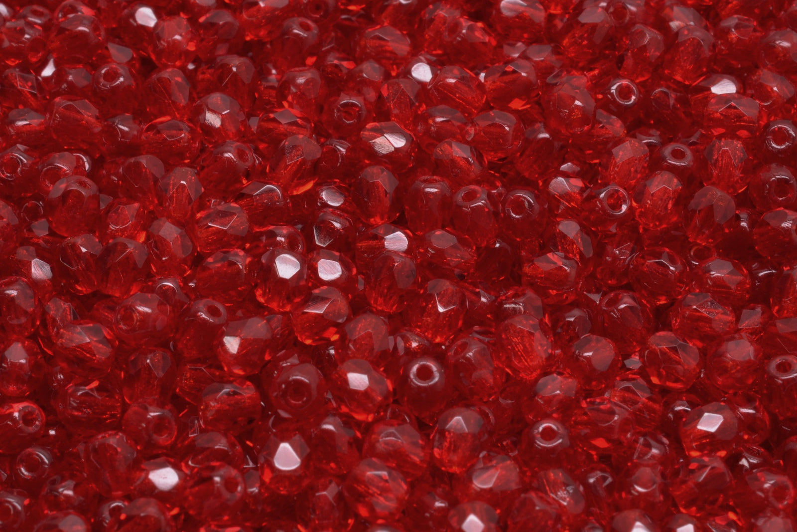4mm Czech Fire Polish Beads, Ruby, 50 pieces