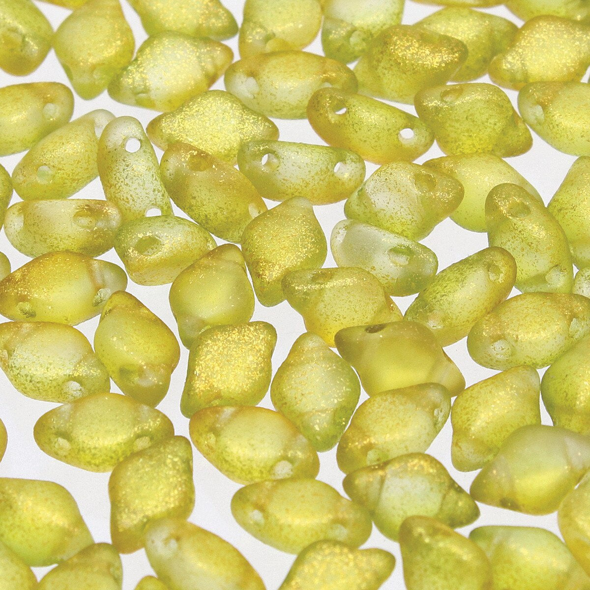 GemDuo 2-Hole Diamond Shaped Bead, Frozen Matte Yellow, 7.5 grams