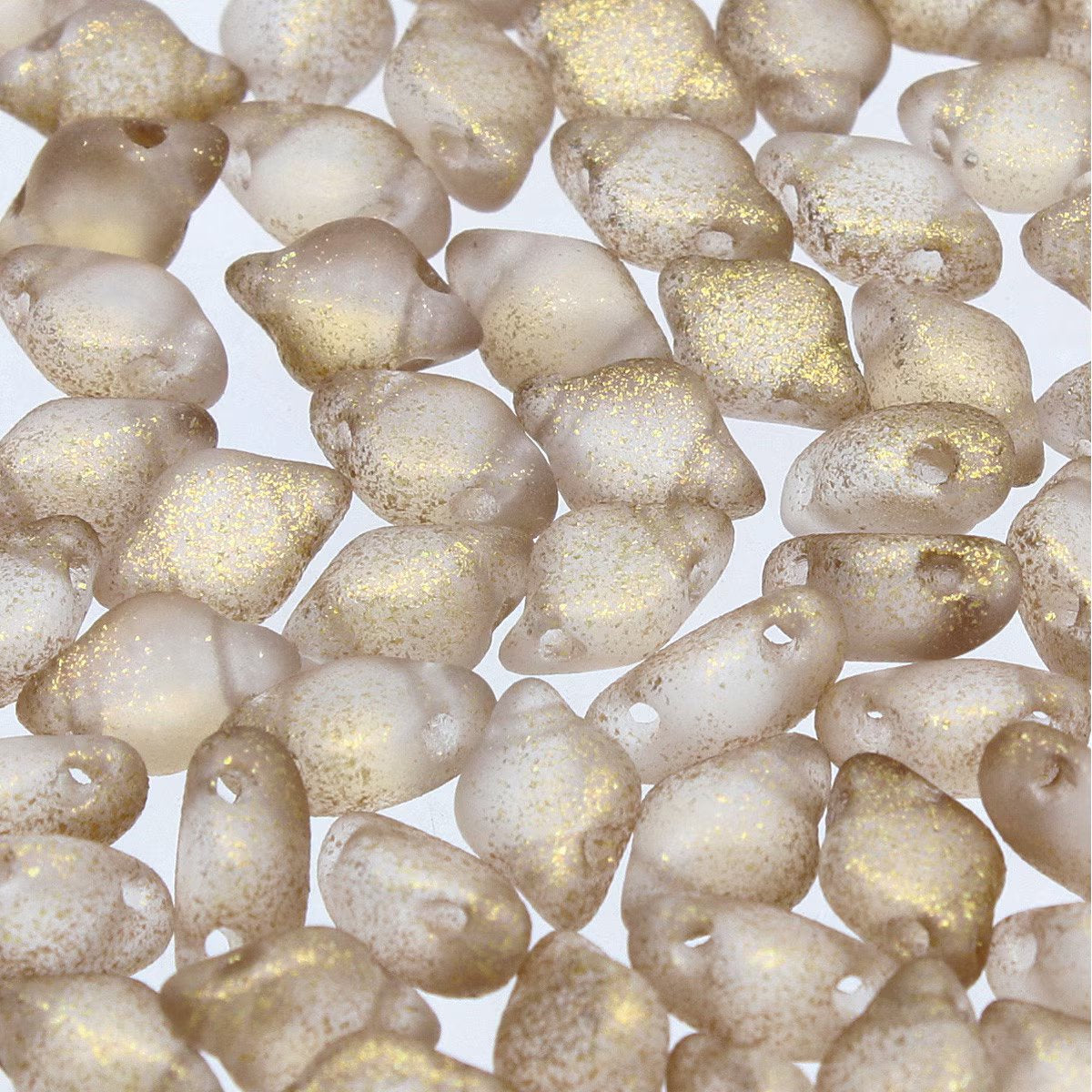 GemDuo 2-Hole Diamond Shaped Bead, Frozen Matte Ochre, 7.5 grams