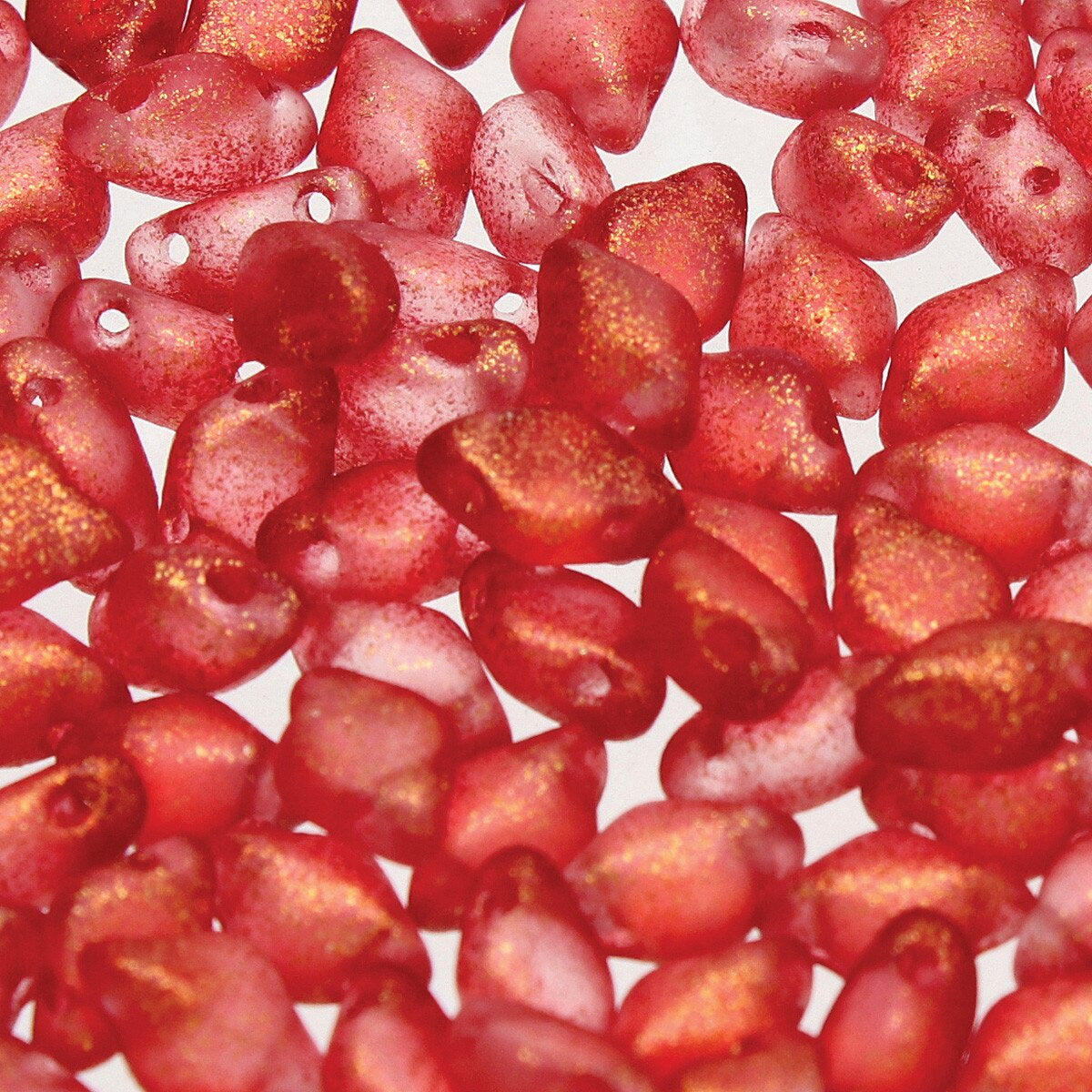 GemDuo 2-Hole Diamond Shaped Bead, Frozen Matte Hot Red, 7.5 grams