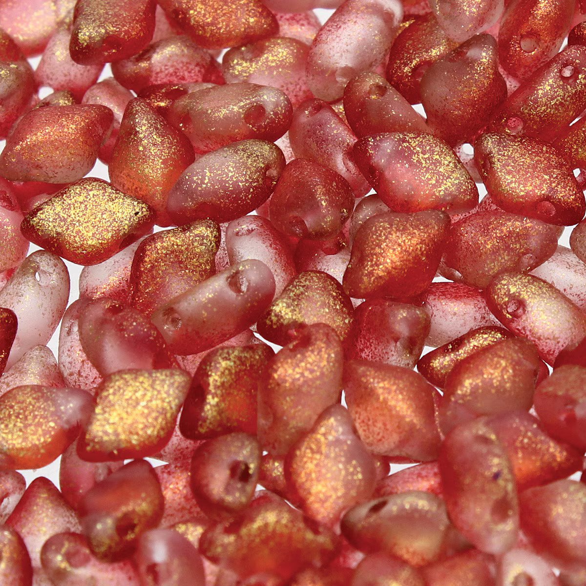 GemDuo 2-Hole Diamond Shaped Bead, Frozen Matte Spicy Cinnamon, 7.5 grams