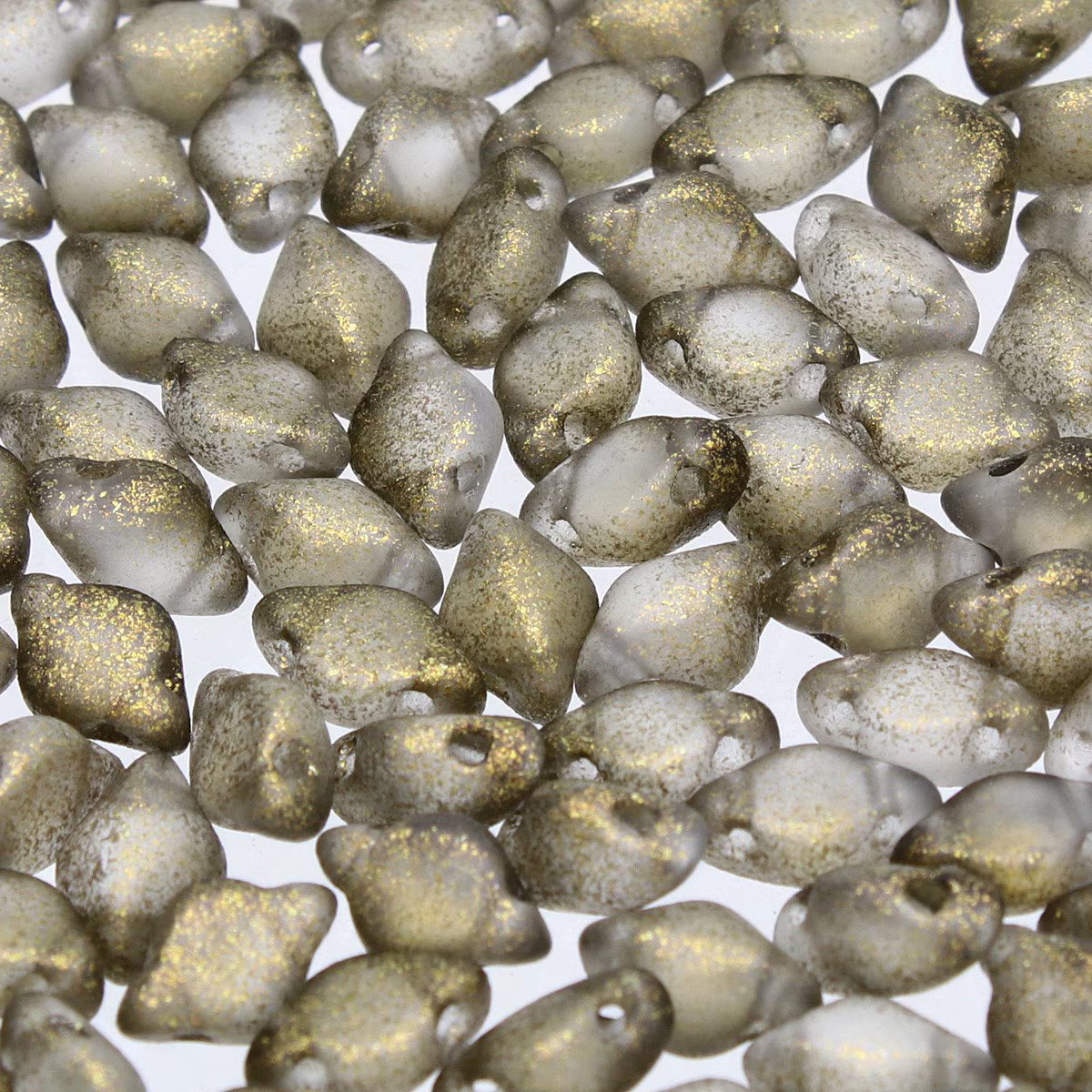 GemDuo 2-Hole Diamond Shaped Bead, Frozen Matte Chocolate Mint, 7.5 grams