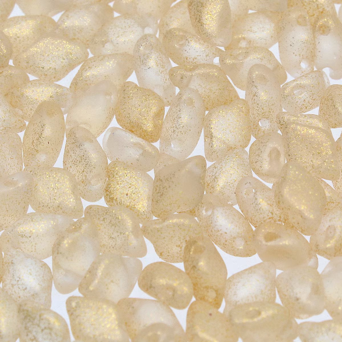 GemDuo 2-Hole Diamond Shaped Bead, Frozen Matte Cream, 7.5 grams