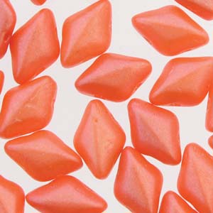 GemDuo 2-Hole Diamond Shaped Bead, Tutti Frutti Cantelope, 50 grams