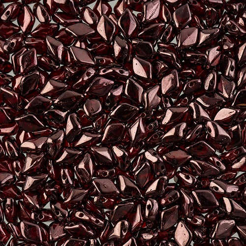 GemDuo 2-Hole Diamond Shaped Bead, Red Wine, GD9008-15726, 8 grams