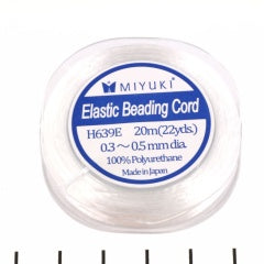 Miyuki Elastic Beading Cord White H639E, 0.3 - 0.5 mm, 20 meters