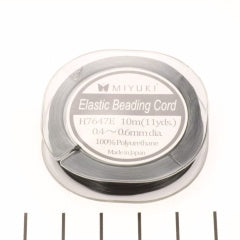 Miyuki Elastic Beading Cord Black H7647E, 0.4 - 0.6 mm, 10 meters
