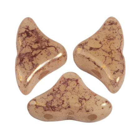 Helios Par Puca Czech Glass Bead, Opaque Beige Bronze, 10 grams