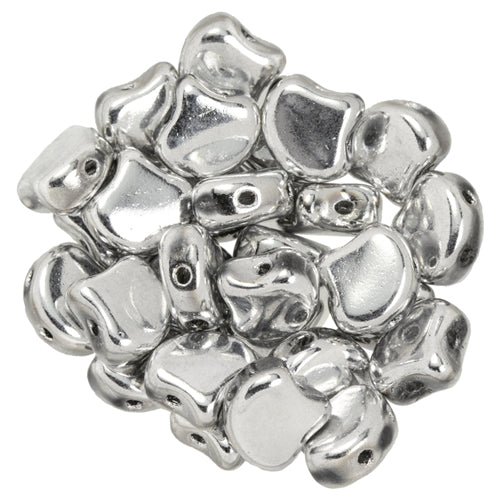 Ginko Beads, Silver, 8 grams