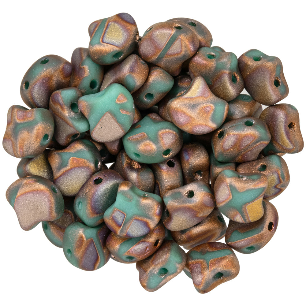 Ginko Beads, Matte Bronze Apollo Turquoise, 8 grams