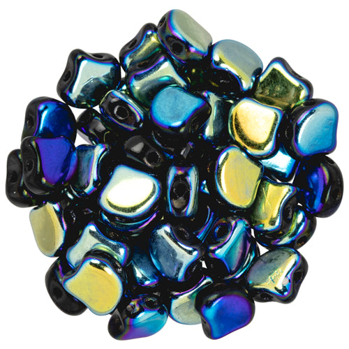 Ginko Beads, Jet Full AB, 8 grams