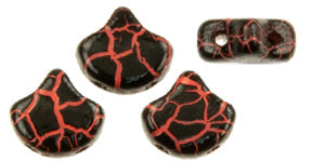 Ginko Beads, Ionic Jet/Orange, 8 grams