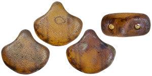 Ginko Beads, Matte Med Topaz Rembrandt, 8 grams