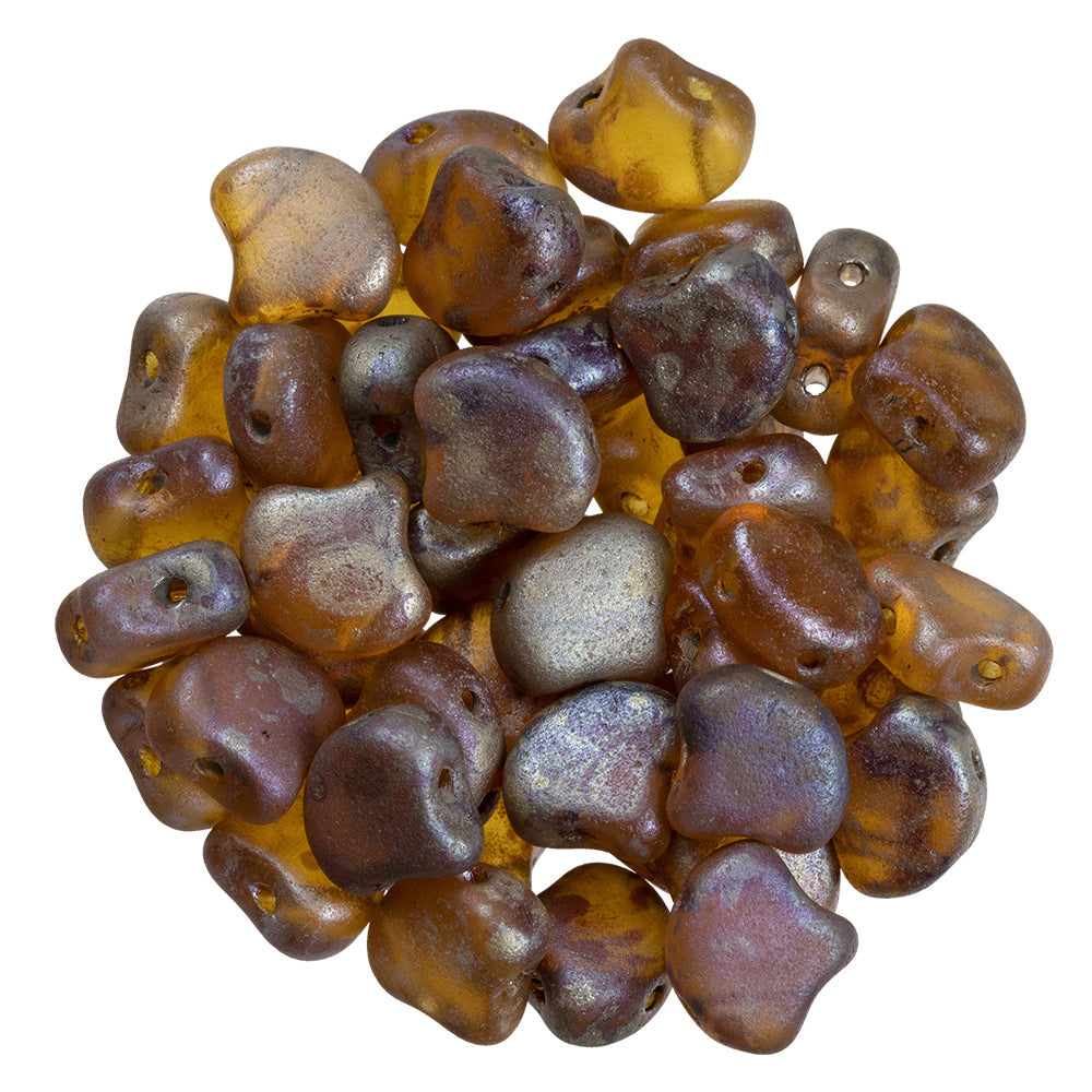 Ginko Beads, Matte Med Topaz Rembrandt, 8 grams