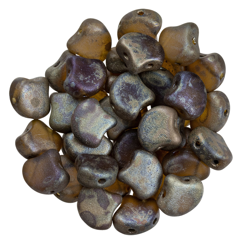 Ginko Beads, Matte Smoky Topaz Rembrandt, 8 grams