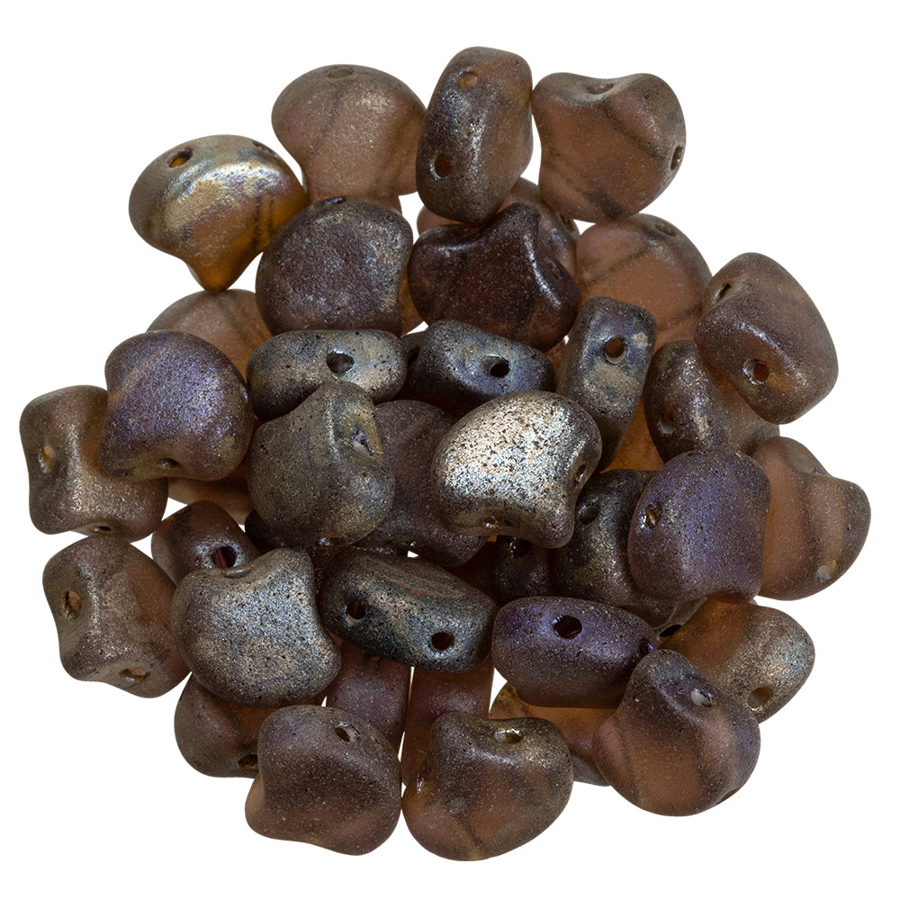 Ginko Beads, Matte Amethyst Rembrandt, 8 grams