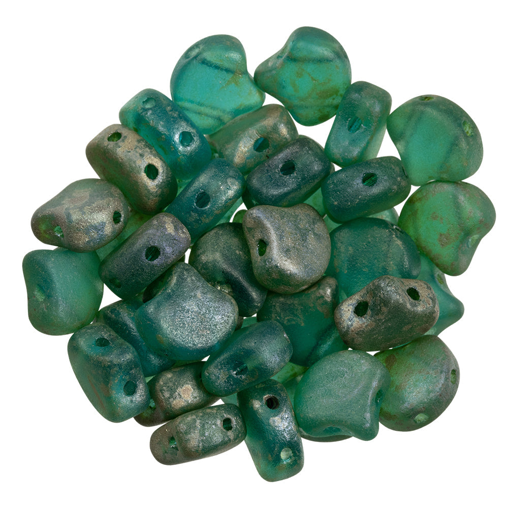 Ginko Beads, Matte Aquamarine Rembrandt, 8 grams