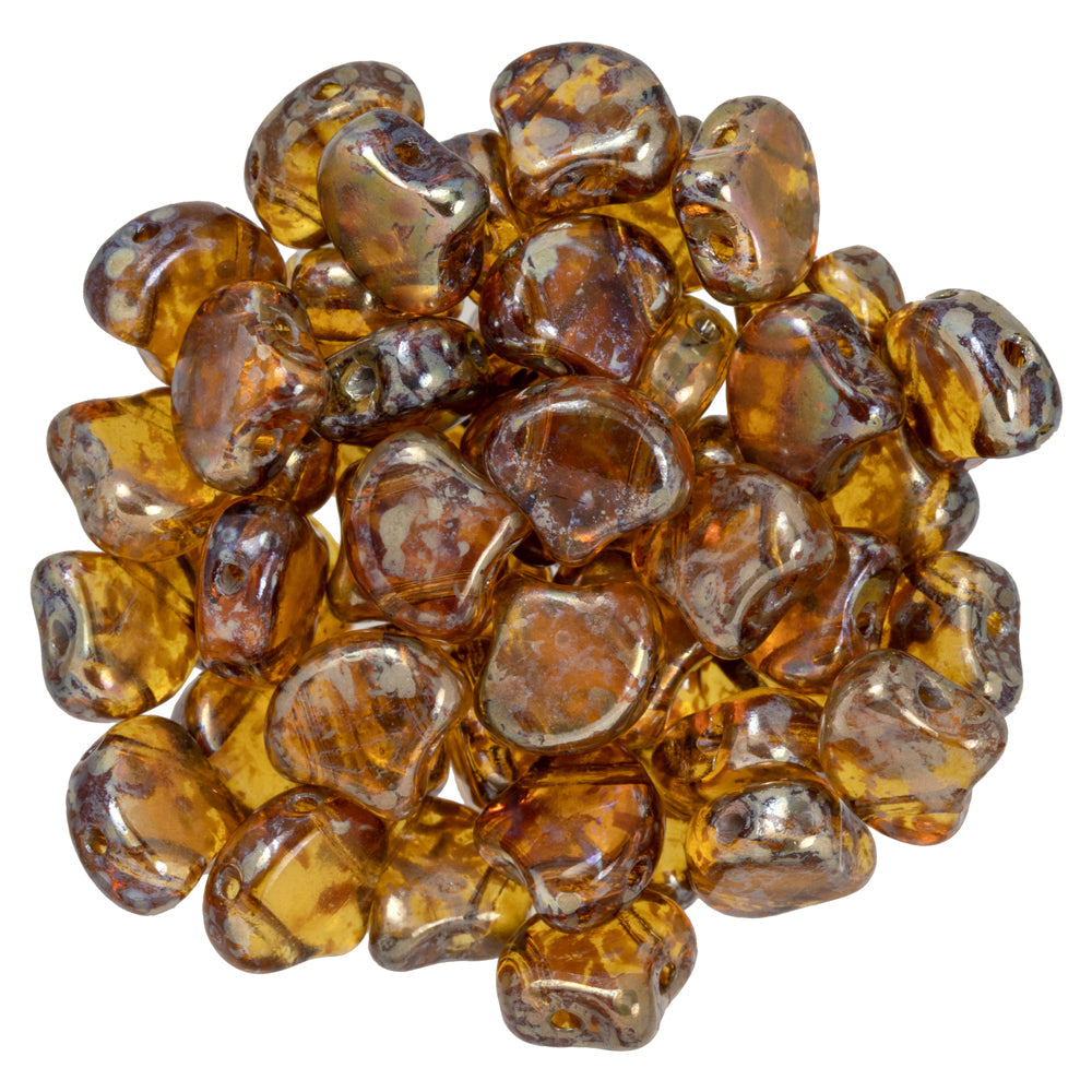 Ginko Beads, Med Topaz Rembrandt, 8 grams