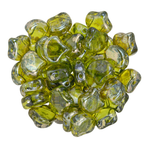 Ginko Beads, Olivine Rembrandt, 8 grams