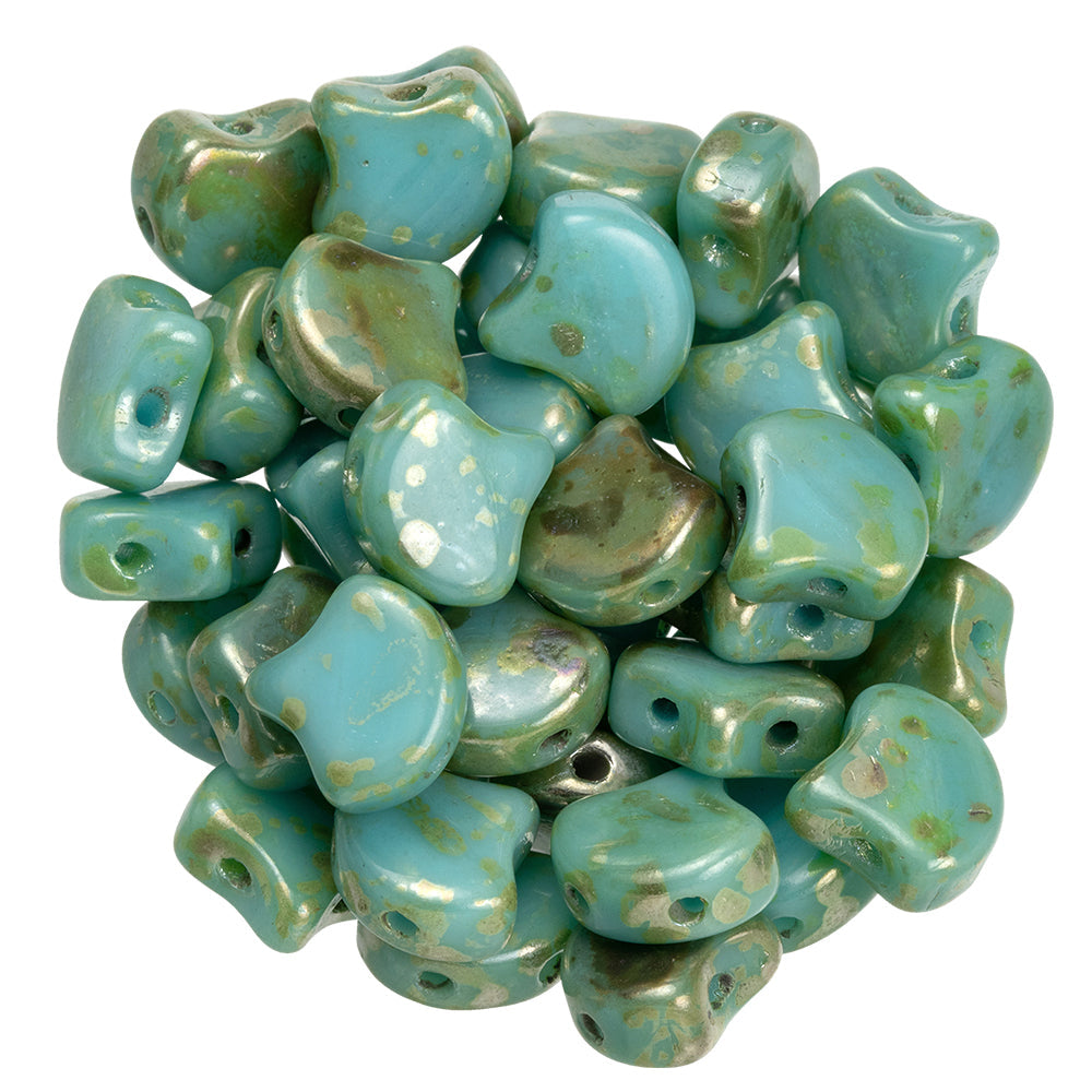 Ginko Beads, Blue Turquoise Rembrandt, 8 grams