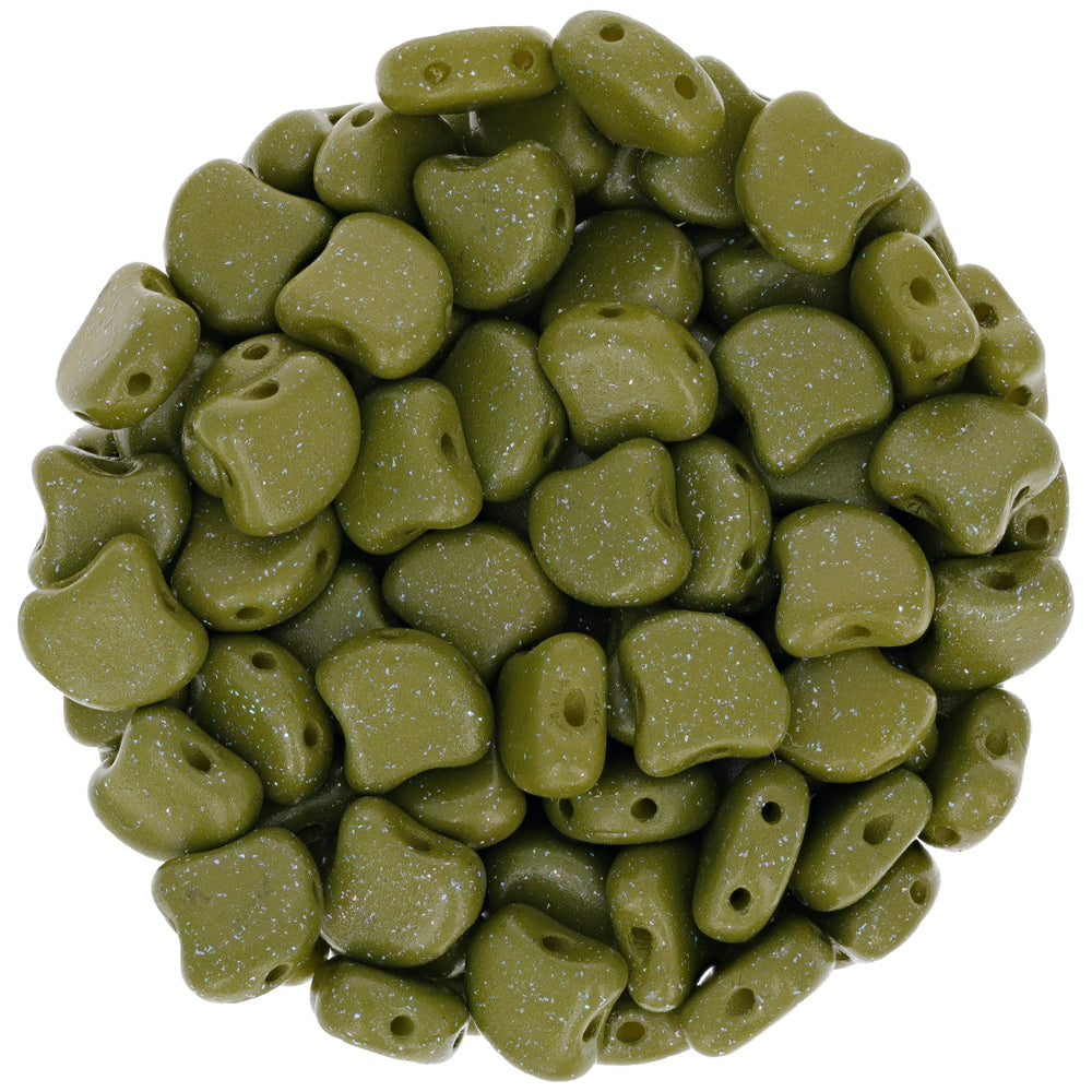Ginko Beads, Stardance Green Olive, 8 grams