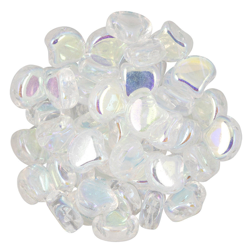 Ginko Beads, Crystal Double Sided AB, 8 grams