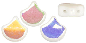 Ginko Beads, Opaque White Double Sided AB, 8 grams