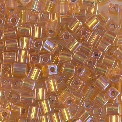 Miyuki 4mm Cube, #1004, Silver Lined Dark Gold AB, 5 grams