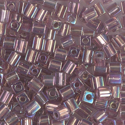 Miyuki 4mm Cube, #1012, Silver Lined Smoky Amethyst AB, 5 grams