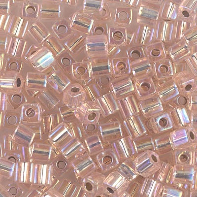 Miyuki 4mm Cube, #1023, Silver Lined Light Blush AB, 5 grams