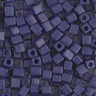 Miyuki 4mm Cube, #1253, Matte Metallic Royal Blue, 5 grams