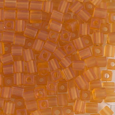 Miyuki 4mm Cube, #133F, Matte Transparent Topaz, 5 grams