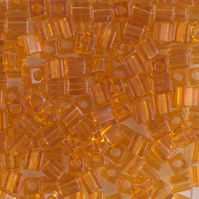 Miyuki 4mm Cube, #133, Transparent Topaz, 5 grams