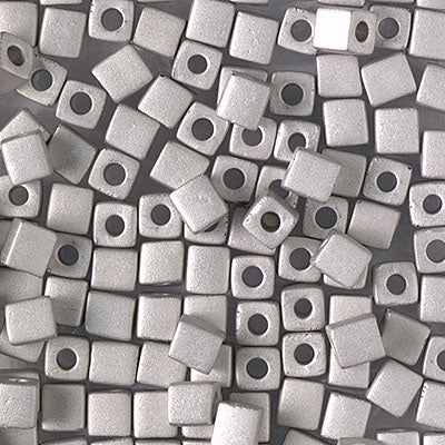 Miyuki 4mm Cube, #194F, Matte Palladium Plated, 5 grams